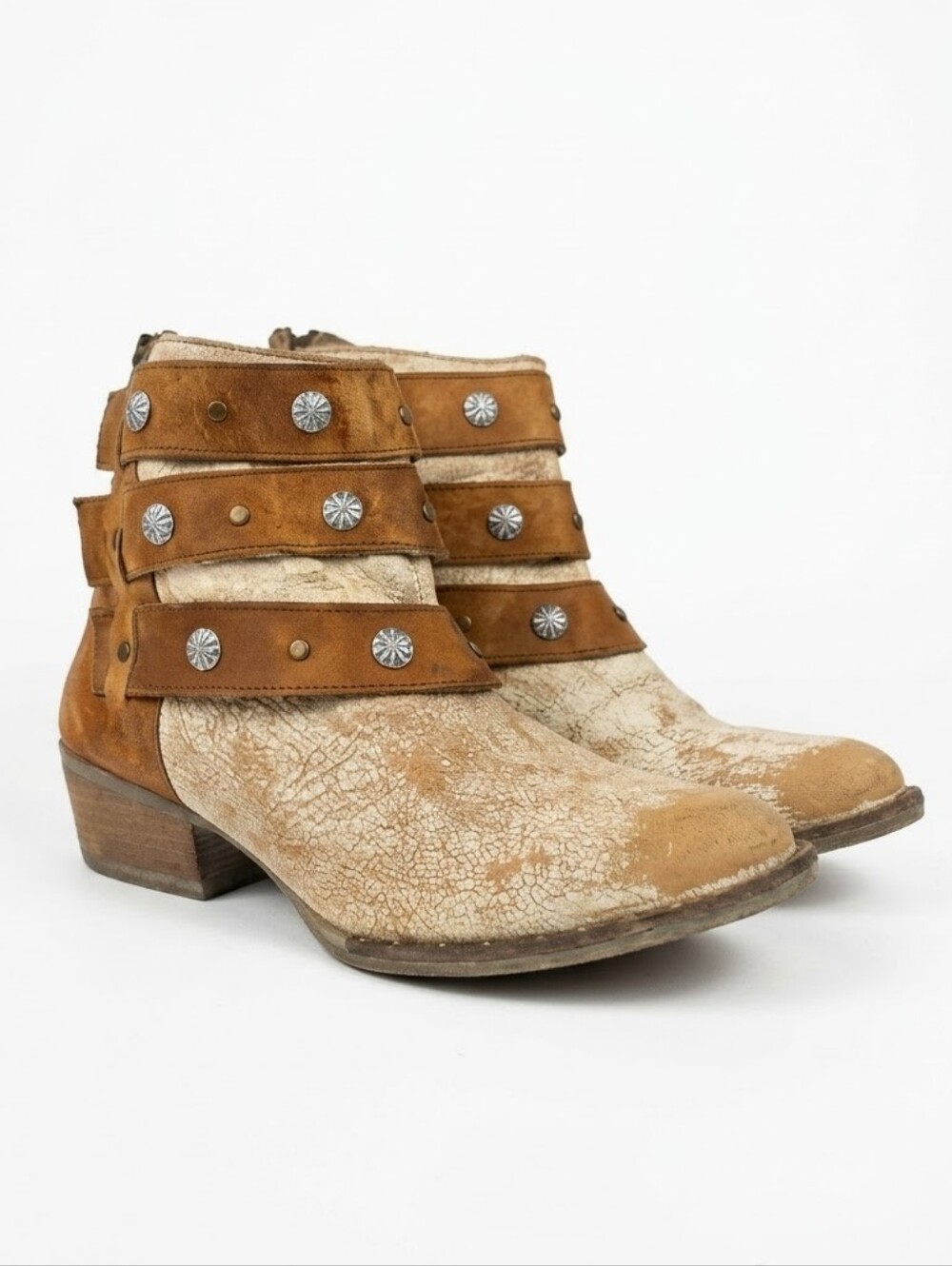 Circle G by Corral Camel Harness and Studs Western Women's Ankle Boots Size 10